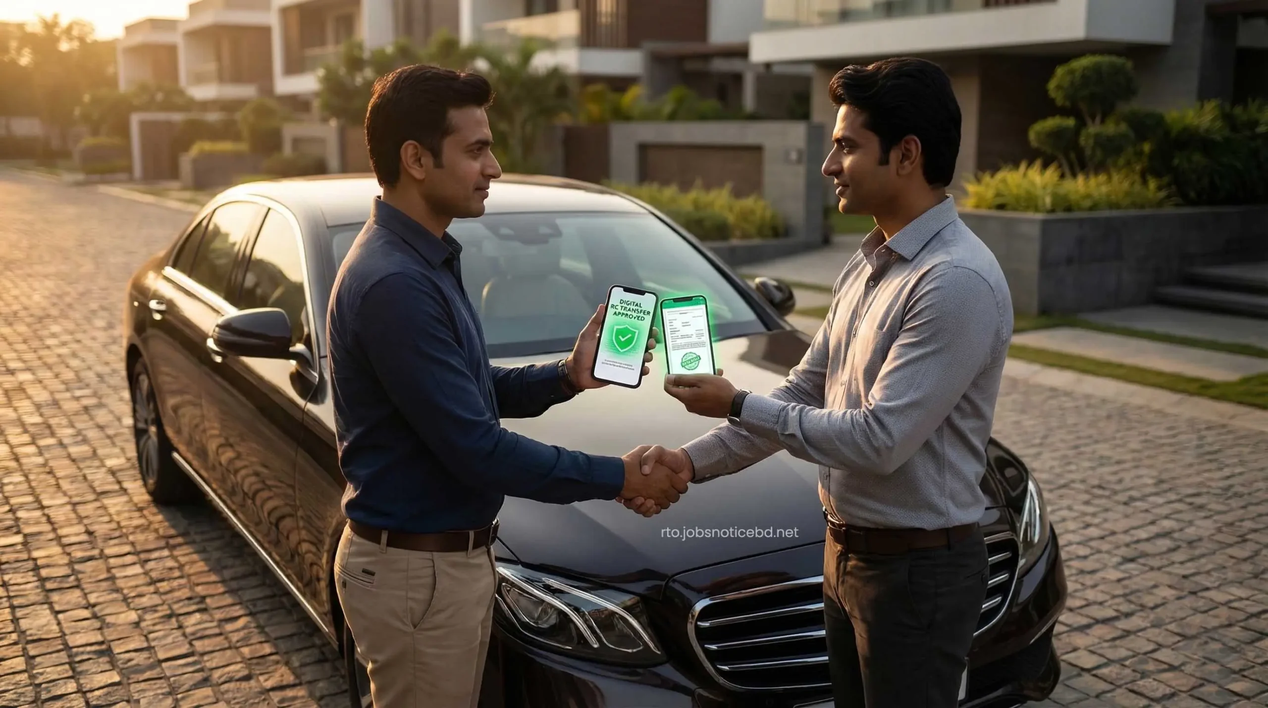 A successful online RC transfer between a buyer and seller in India.